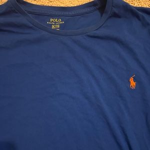 Men’s Polo T-Shirt Blue with Orange XL